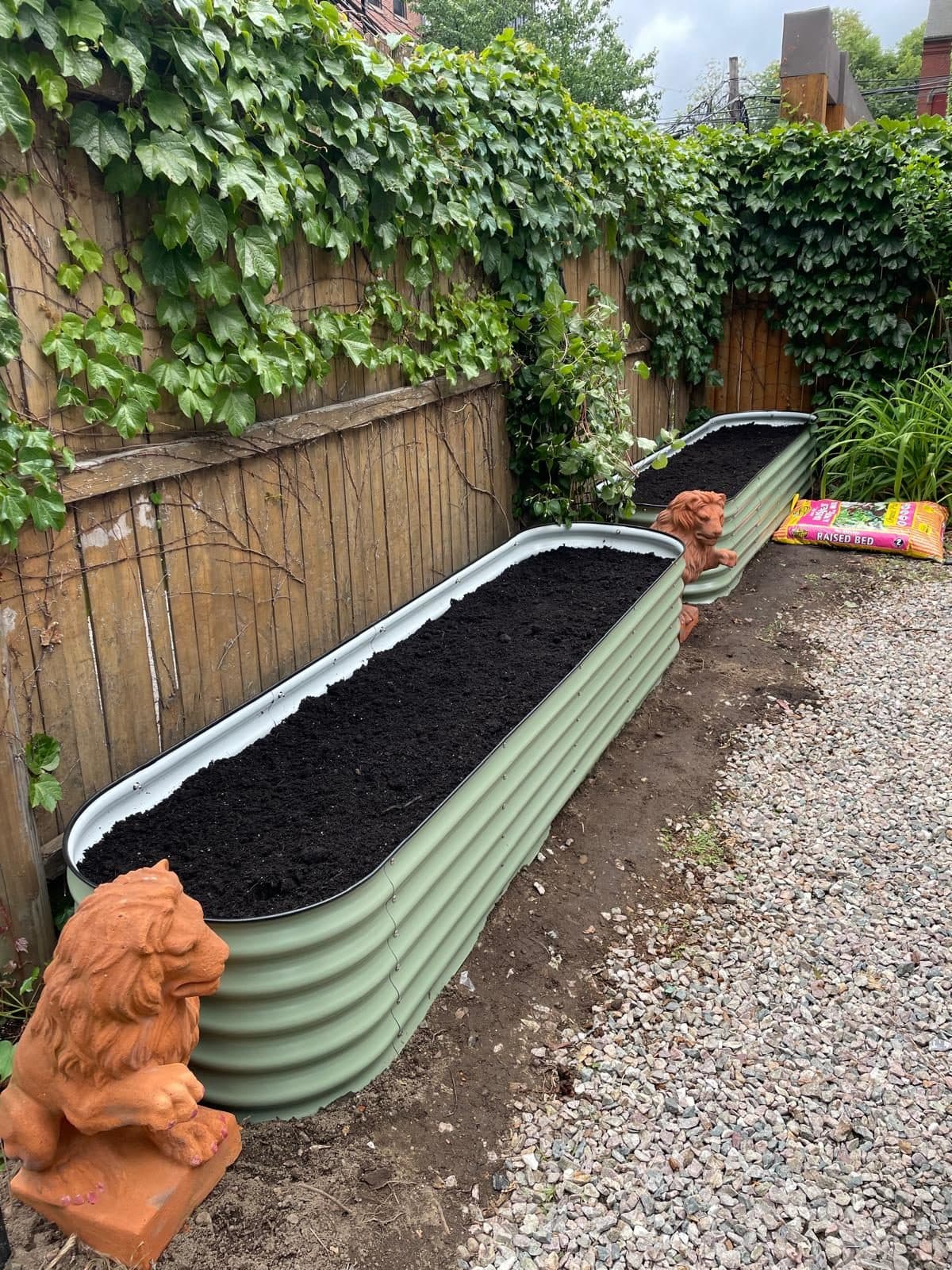 Raised garden bed installed by Boston Handyman Co.